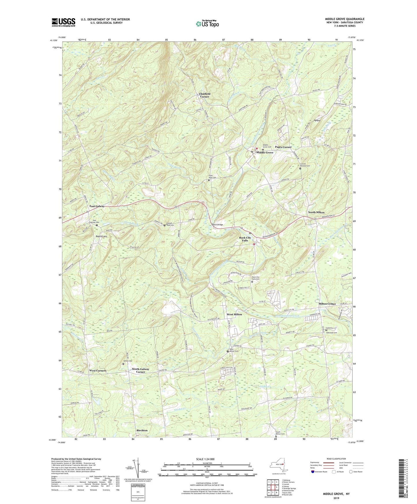 Middle Grove New York US Topo Map Image