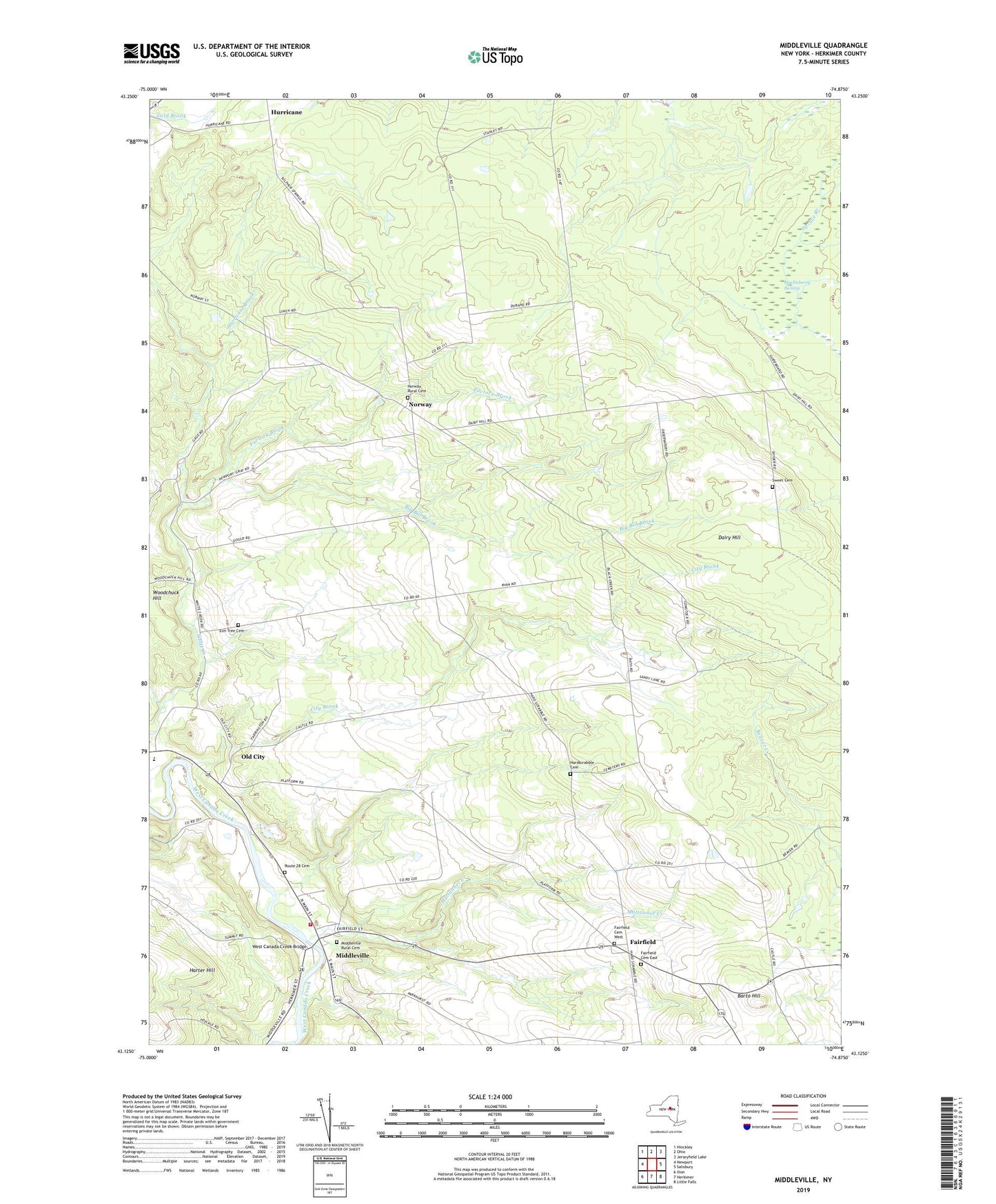 Middleville New York US Topo Map Image