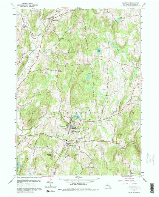Classic USGS Millbrook New York 7.5'x7.5' Topo Map Image