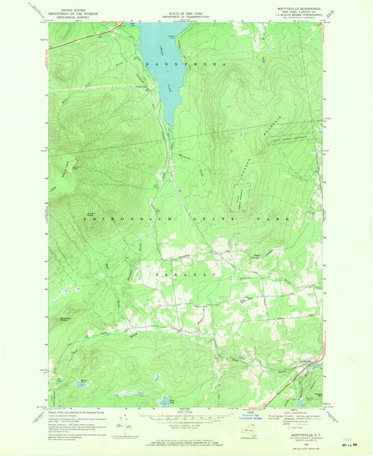 Classic USGS Moffitsville New York 7.5'x7.5' Topo Map Image