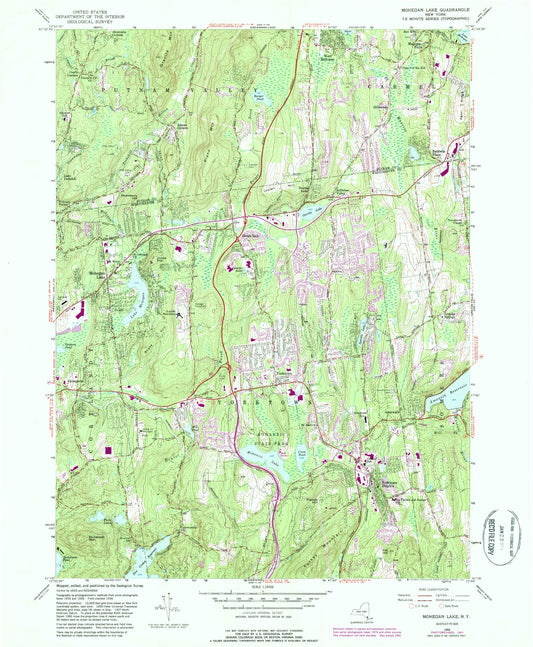 Classic USGS Mohegan Lake New York 7.5'x7.5' Topo Map Image