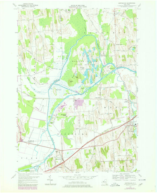 Classic USGS Montezuma New York 7.5'x7.5' Topo Map Image