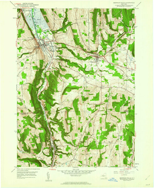 Classic USGS Montour Falls New York 7.5'x7.5' Topo Map Image