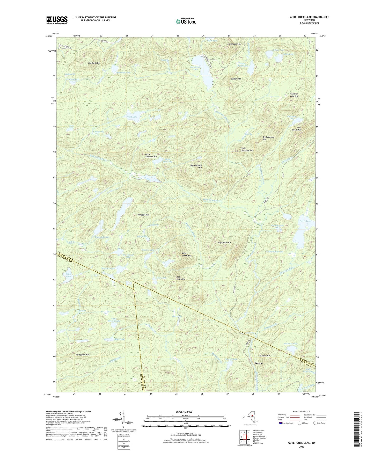 Morehouse Lake New York US Topo Map Image
