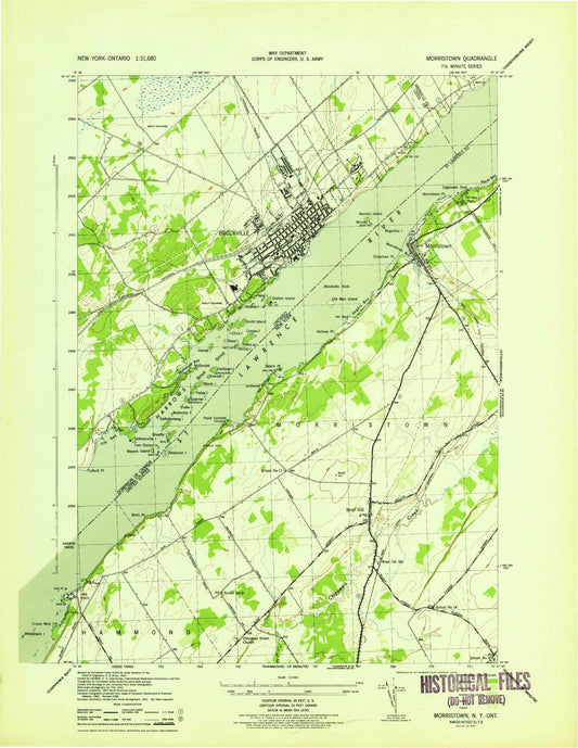 Classic USGS Morristown New York 7.5'x7.5' Topo Map Image