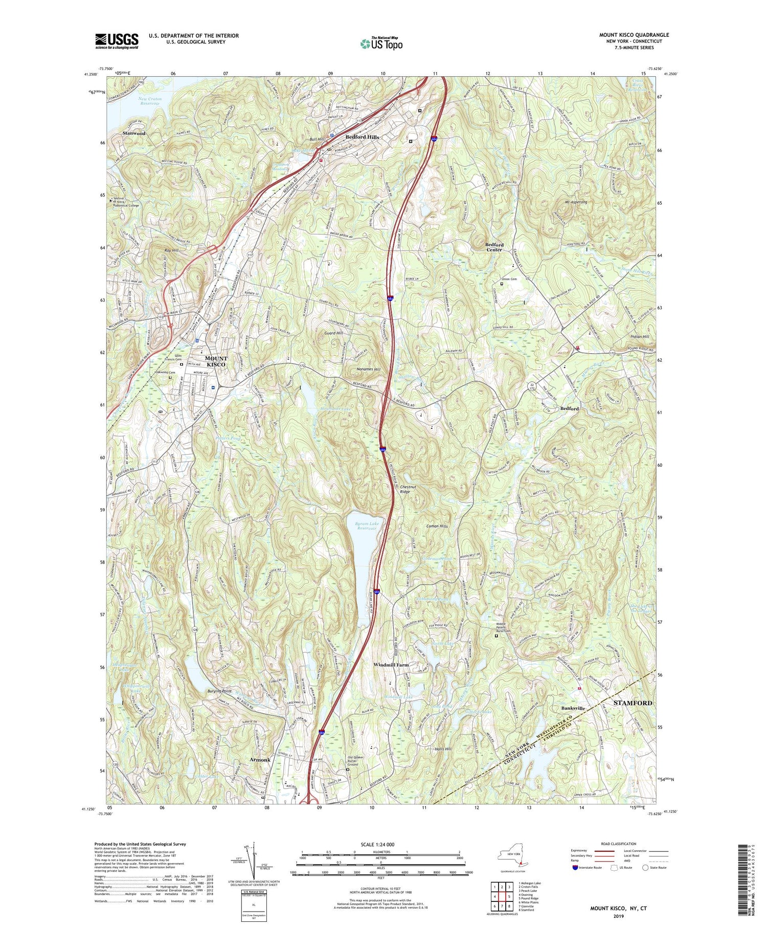 Mount Kisco New York US Topo Map Image