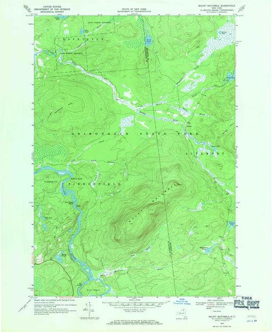 Classic USGS Mount Matumbla New York 7.5'x7.5' Topo Map Image