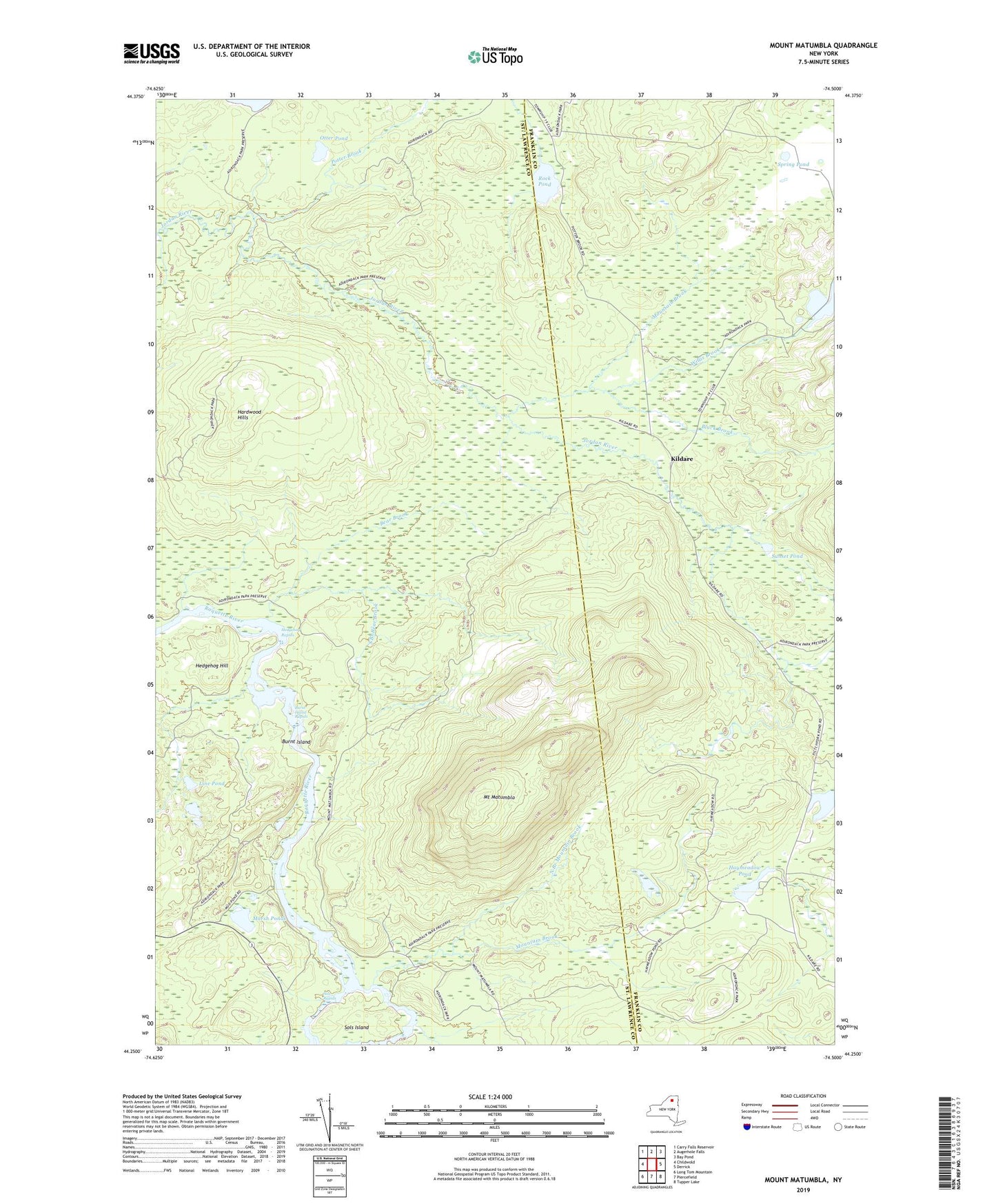Mount Matumbla New York US Topo Map Image