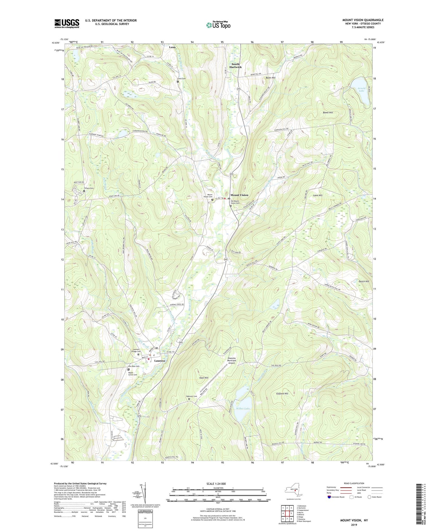 Mount Vision New York US Topo Map Image