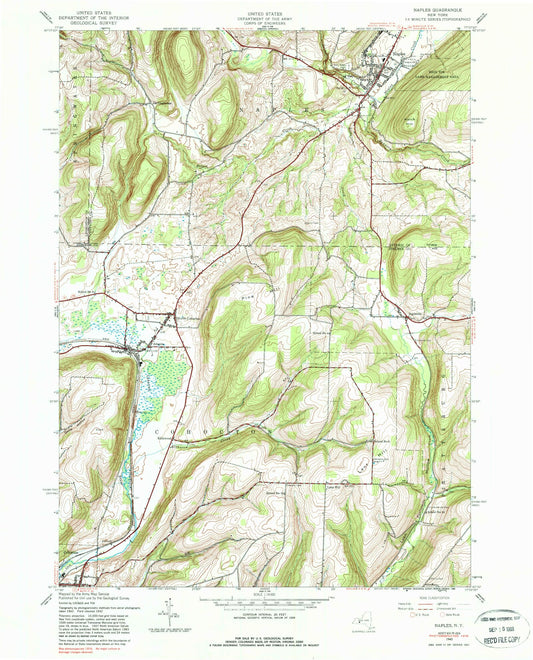 Classic USGS Naples New York 7.5'x7.5' Topo Map Image