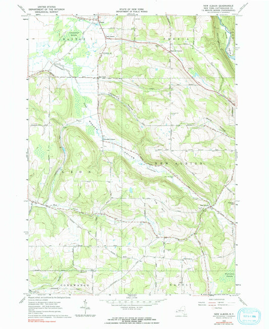 Classic USGS New Albion New York 7.5'x7.5' Topo Map Image