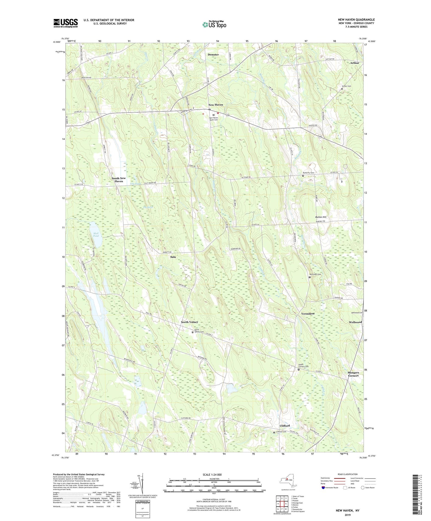 New Haven New York US Topo Map Image