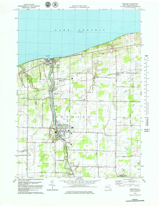 Classic USGS Newfane New York 7.5'x7.5' Topo Map Image