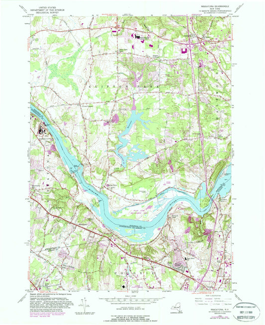 Classic USGS Niskayuna New York 7.5'x7.5' Topo Map Image