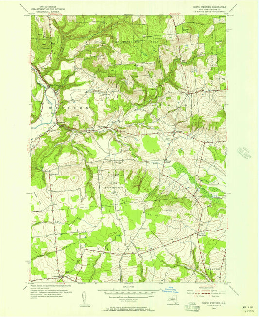 Classic USGS North Western New York 7.5'x7.5' Topo Map Image
