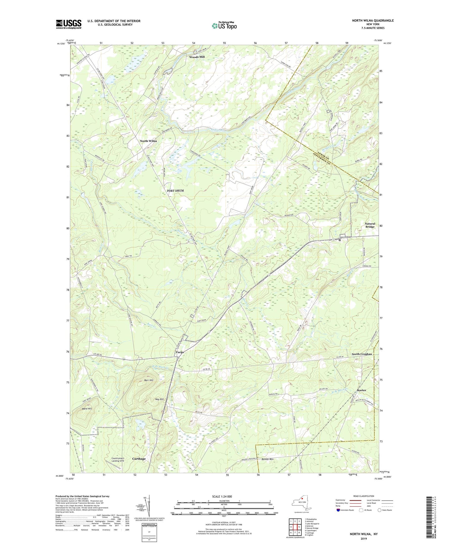 North Wilna New York US Topo Map Image