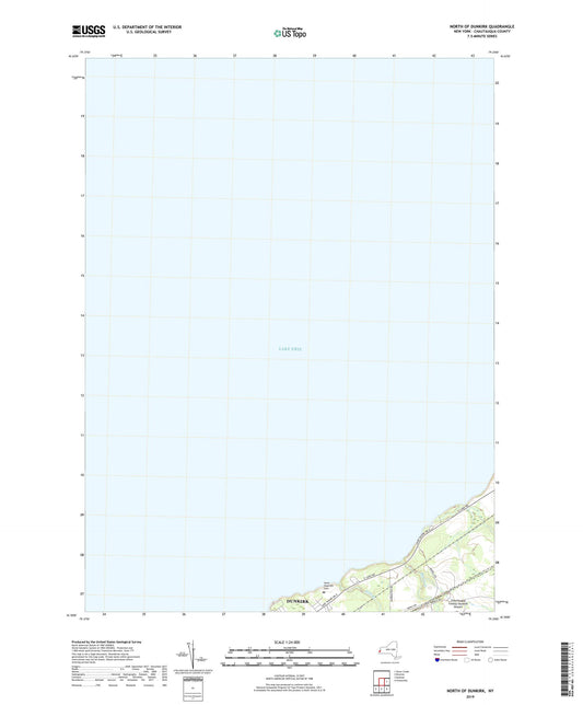 North of Dunkirk New York US Topo Map Image