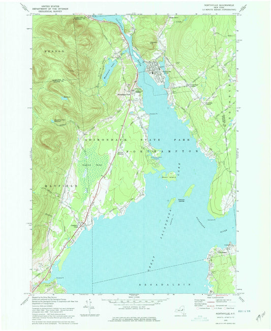 Classic USGS Northville New York 7.5'x7.5' Topo Map Image