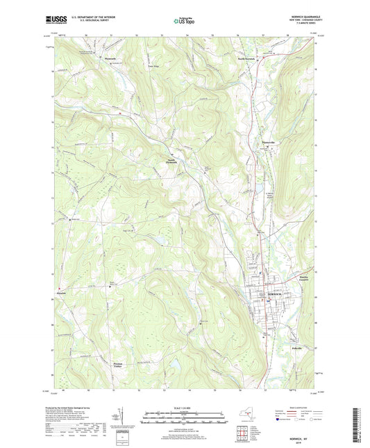 Norwich New York US Topo Map Image