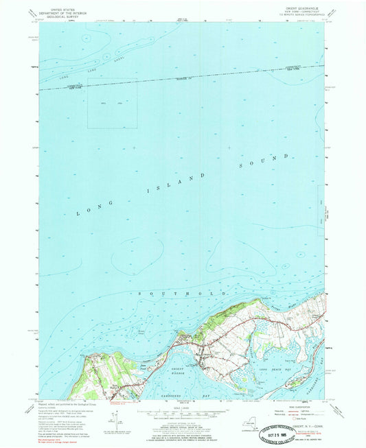 Classic USGS Orient New York 7.5'x7.5' Topo Map Image