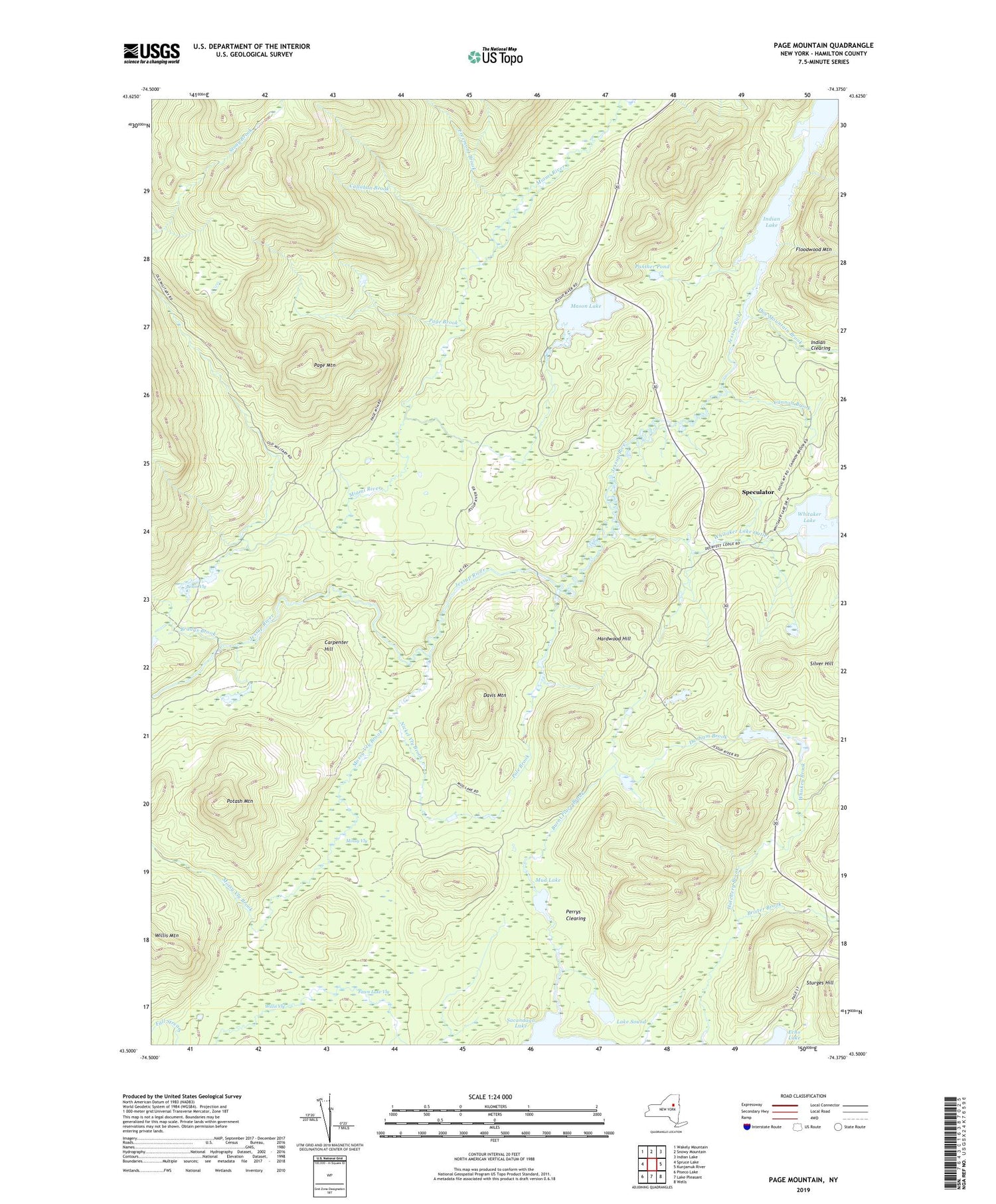 Page Mountain New York US Topo Map Image