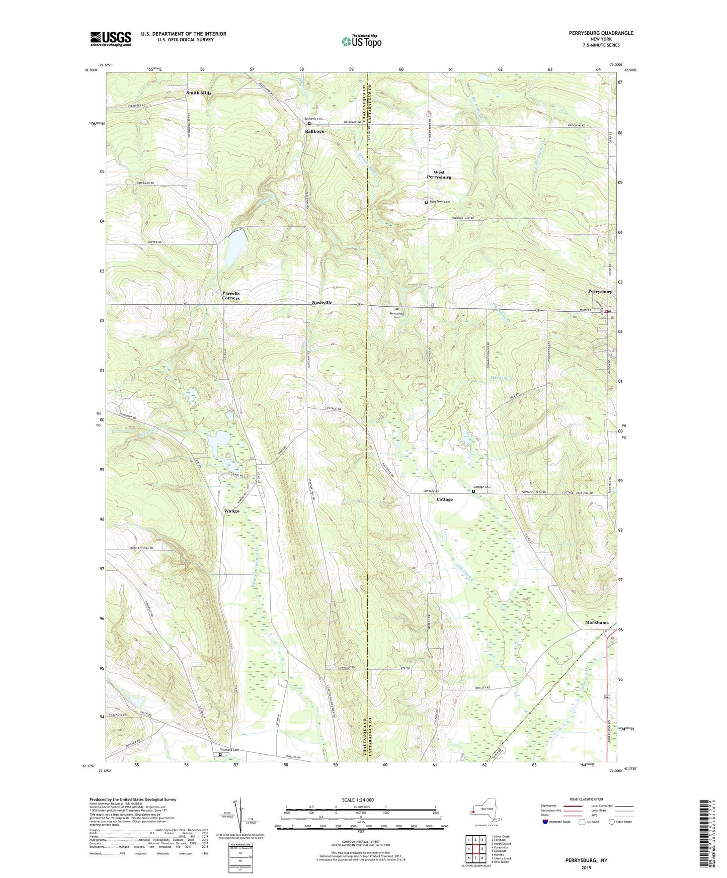 Perrysburg New York US Topo Map Image