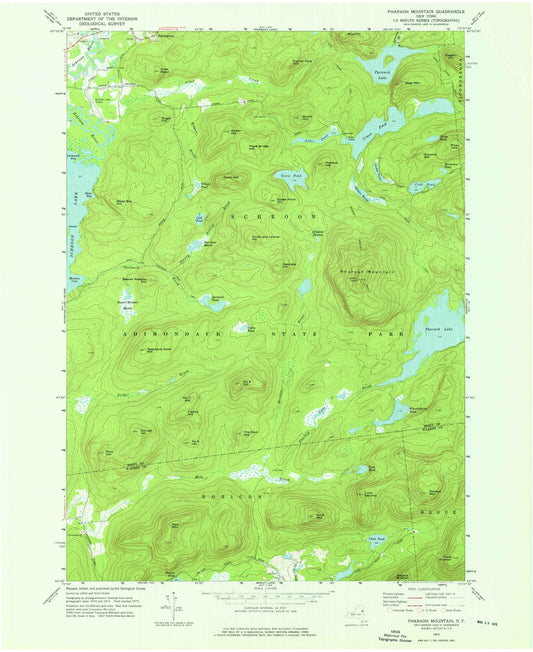 USGS Classic Pharaoh Mountain New York 7.5'x7.5' Topo Map Image