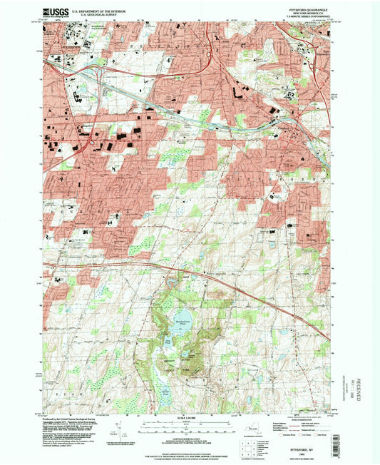 Classic USGS Pittsford New York 7.5'x7.5' Topo Map Image
