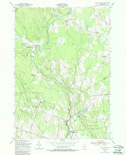 Classic USGS Point Rock New York 7.5'x7.5' Topo Map Image
