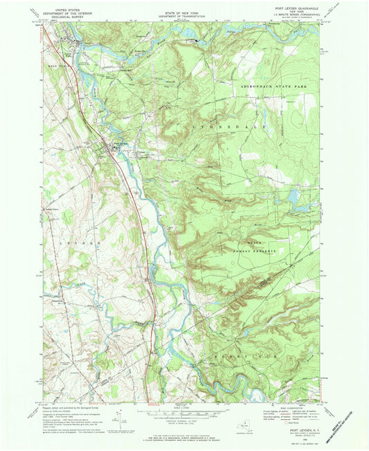 Classic USGS Port Leyden New York 7.5'x7.5' Topo Map Image