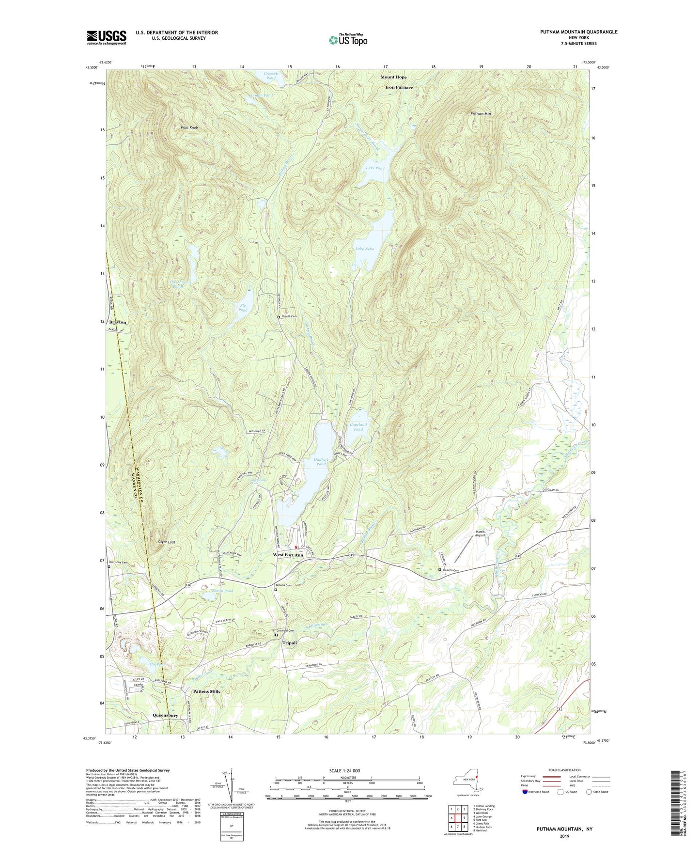 Putnam Mountain New York US Topo Map Image