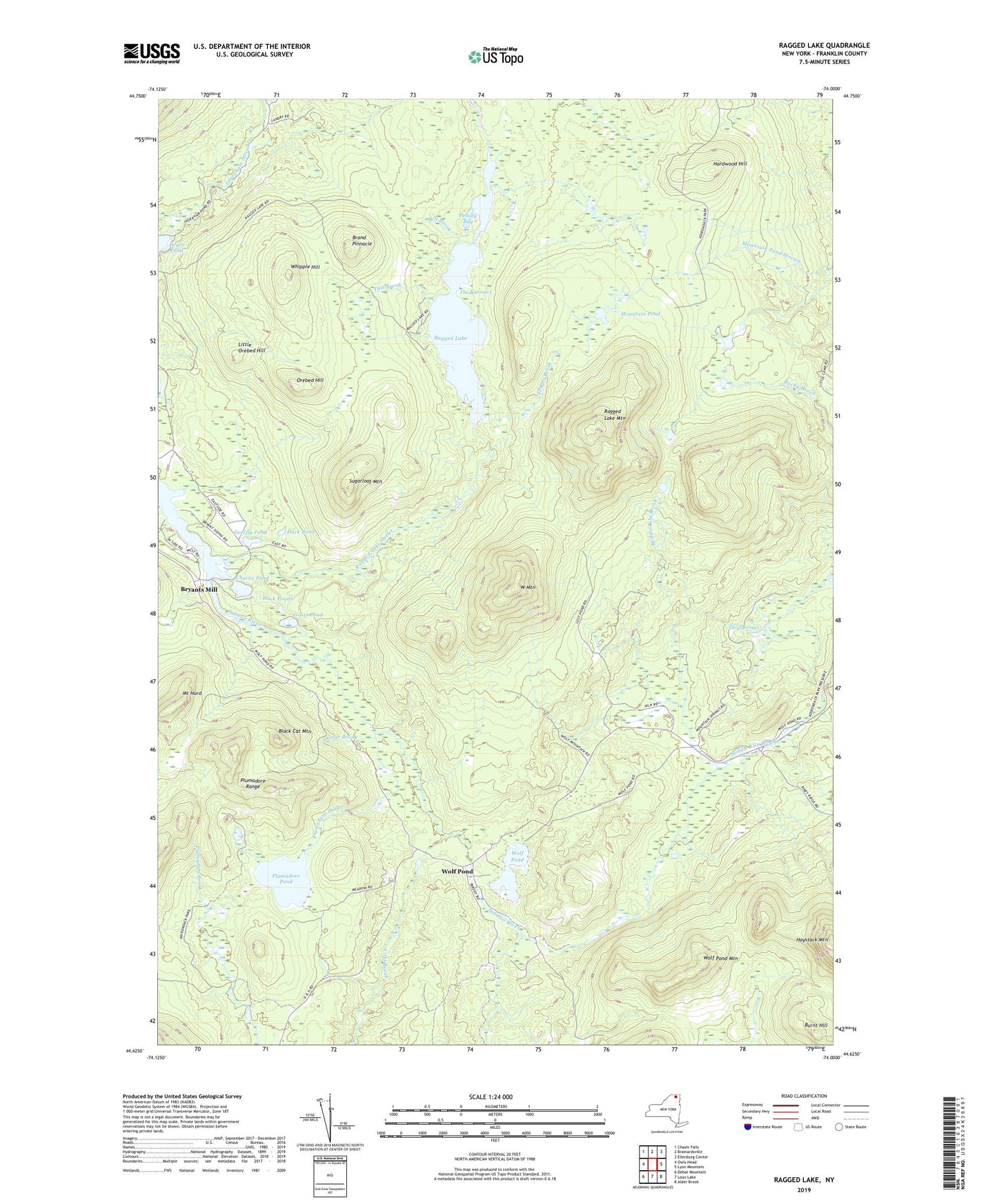 Ragged Lake New York US Topo Map Image