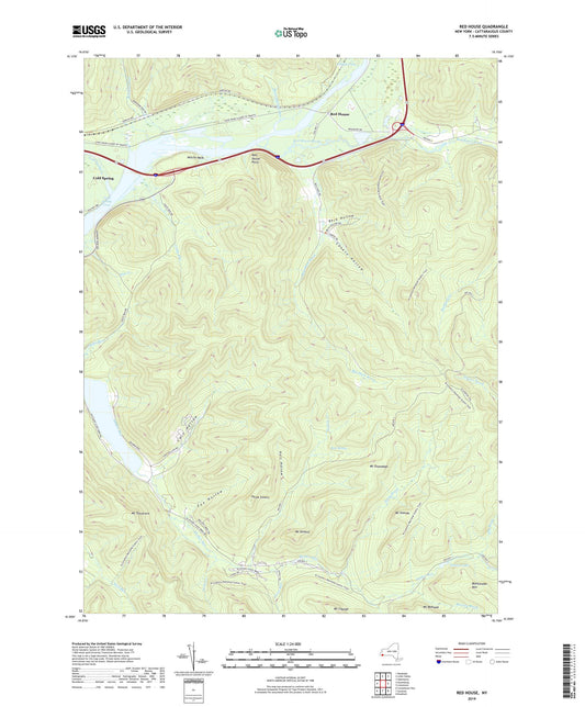 Red House New York US Topo Map Image