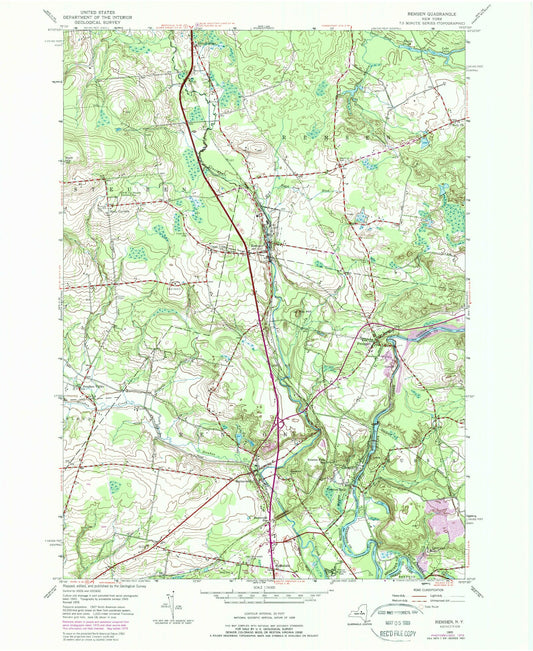 Classic USGS Remsen New York 7.5'x7.5' Topo Map Image