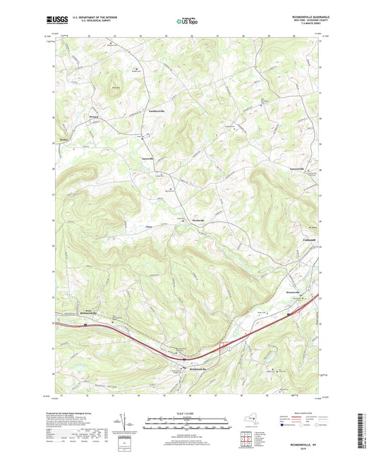 Richmondville New York US Topo Map Image