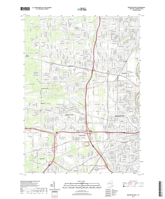 Rochester West New York US Topo Map Image