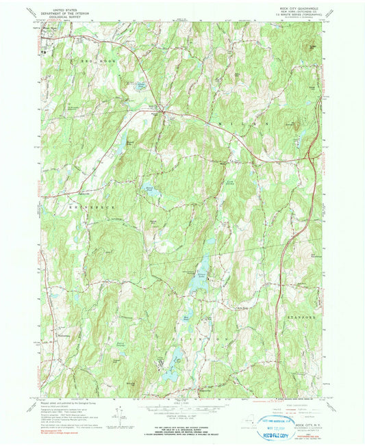 Classic USGS Rock City New York 7.5'x7.5' Topo Map Image