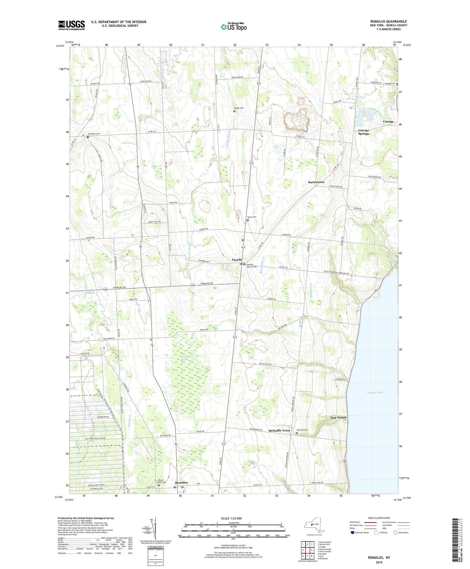 Romulus New York US Topo Map Image
