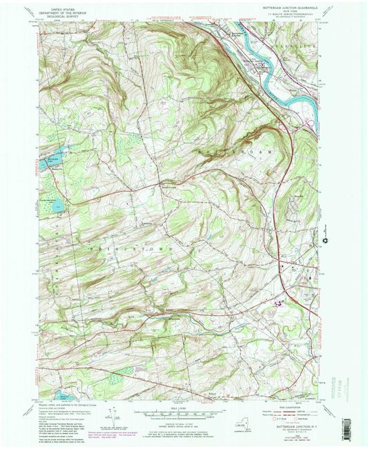 Classic USGS Rotterdam Junction New York 7.5'x7.5' Topo Map Image