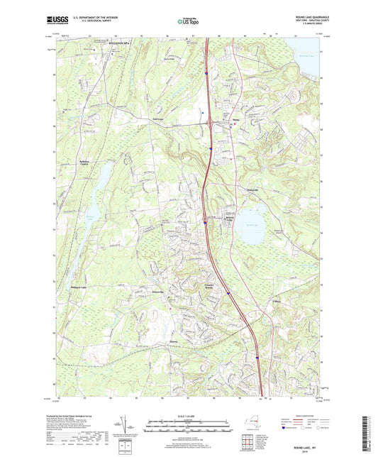 Round Lake New York US Topo Map Image