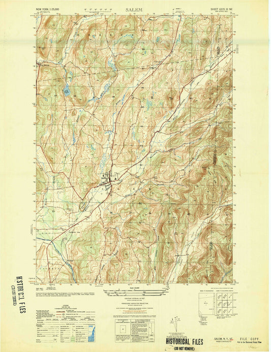 Classic USGS Salem New York 7.5'x7.5' Topo Map Image