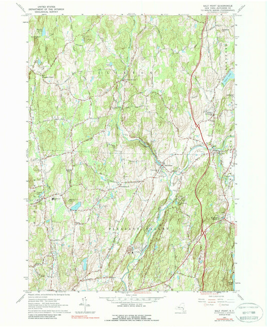 Classic USGS Salt Point New York 7.5'x7.5' Topo Map Image