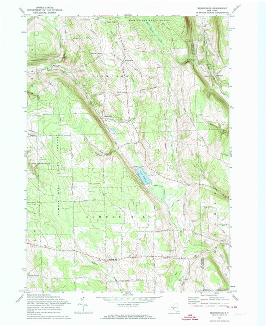 Classic USGS Sempronius New York 7.5'x7.5' Topo Map Image