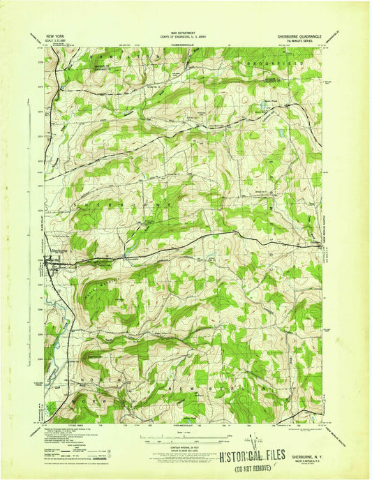 Classic USGS Sherburne New York 7.5'x7.5' Topo Map Image
