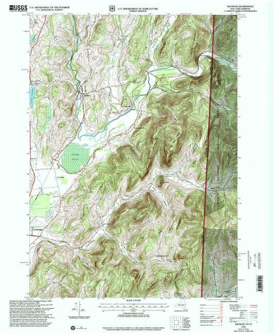 Classic USGS Shushan New York 7.5'x7.5' Topo Map Image