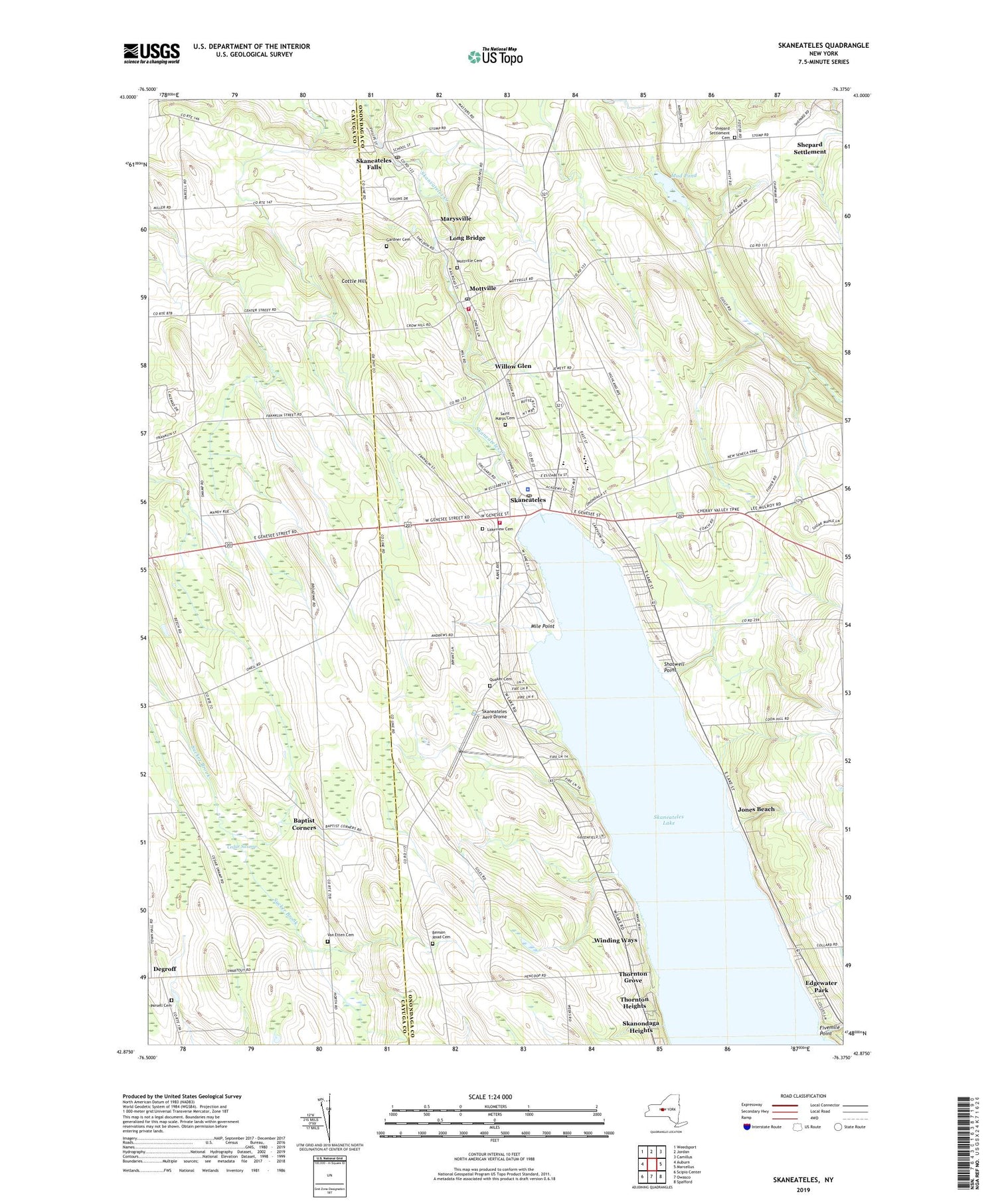 Skaneateles New York US Topo Map Image