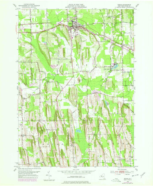 Classic USGS Sodus New York 7.5'x7.5' Topo Map Image