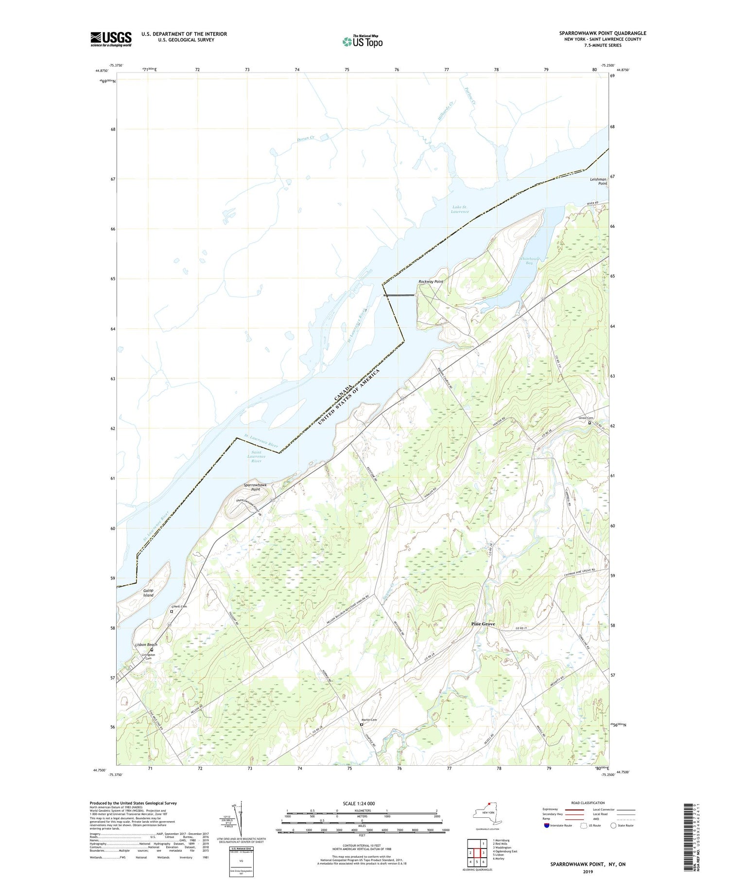 Sparrowhawk Point New York US Topo Map Image