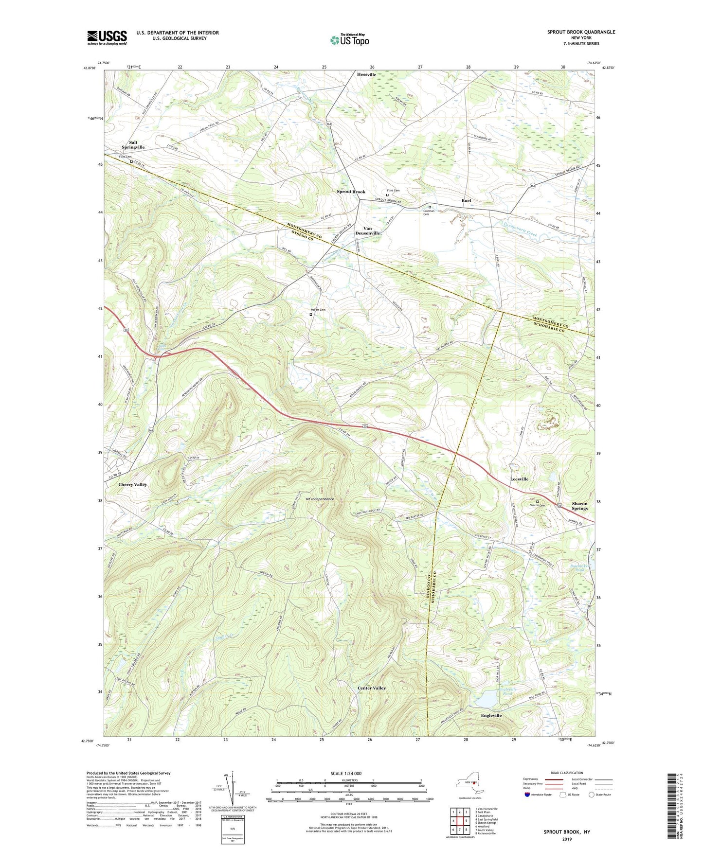 Sprout Brook New York US Topo Map Image