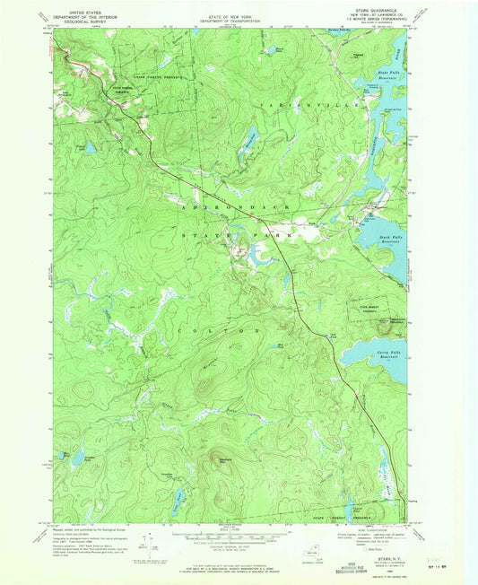 Classic USGS Stark New York 7.5'x7.5' Topo Map Image